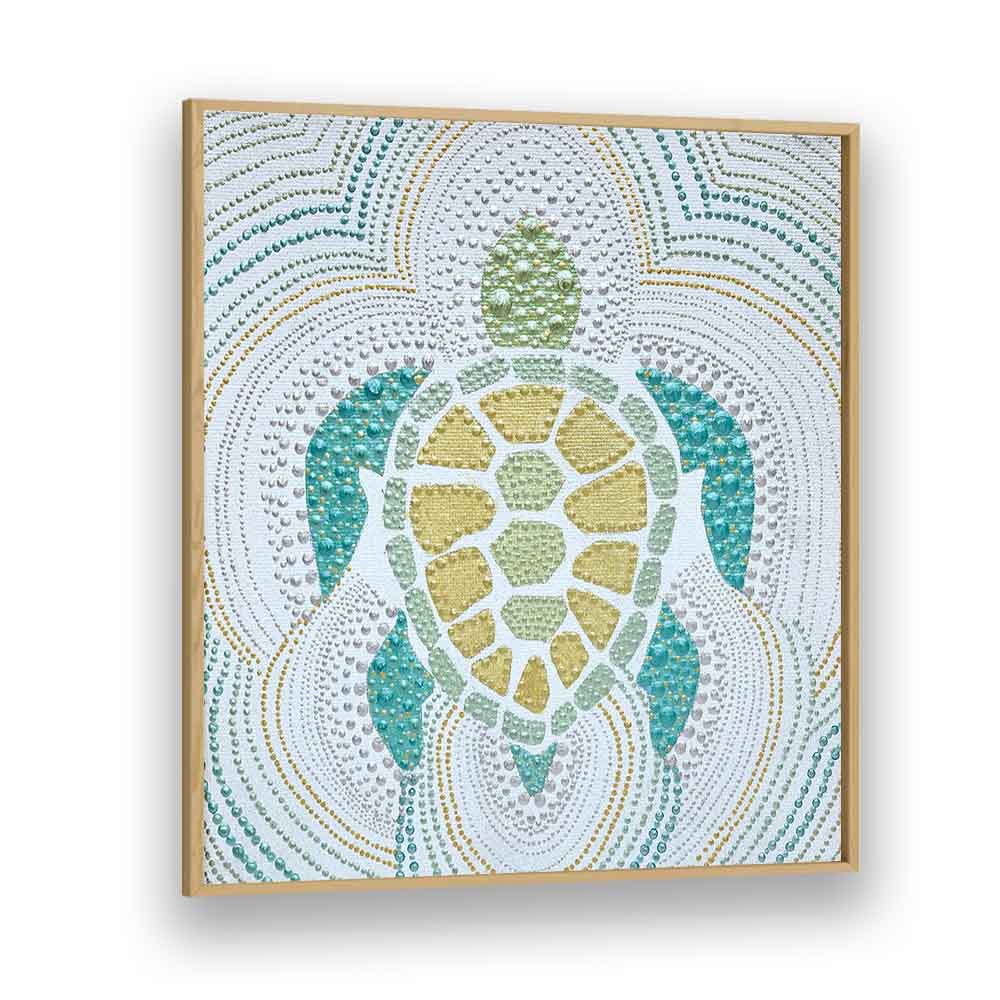 Vibrant GREEN SEA TURTLE , ANIMAL PAINTINGS that enhance any space with stunning abstract wildlife decor.