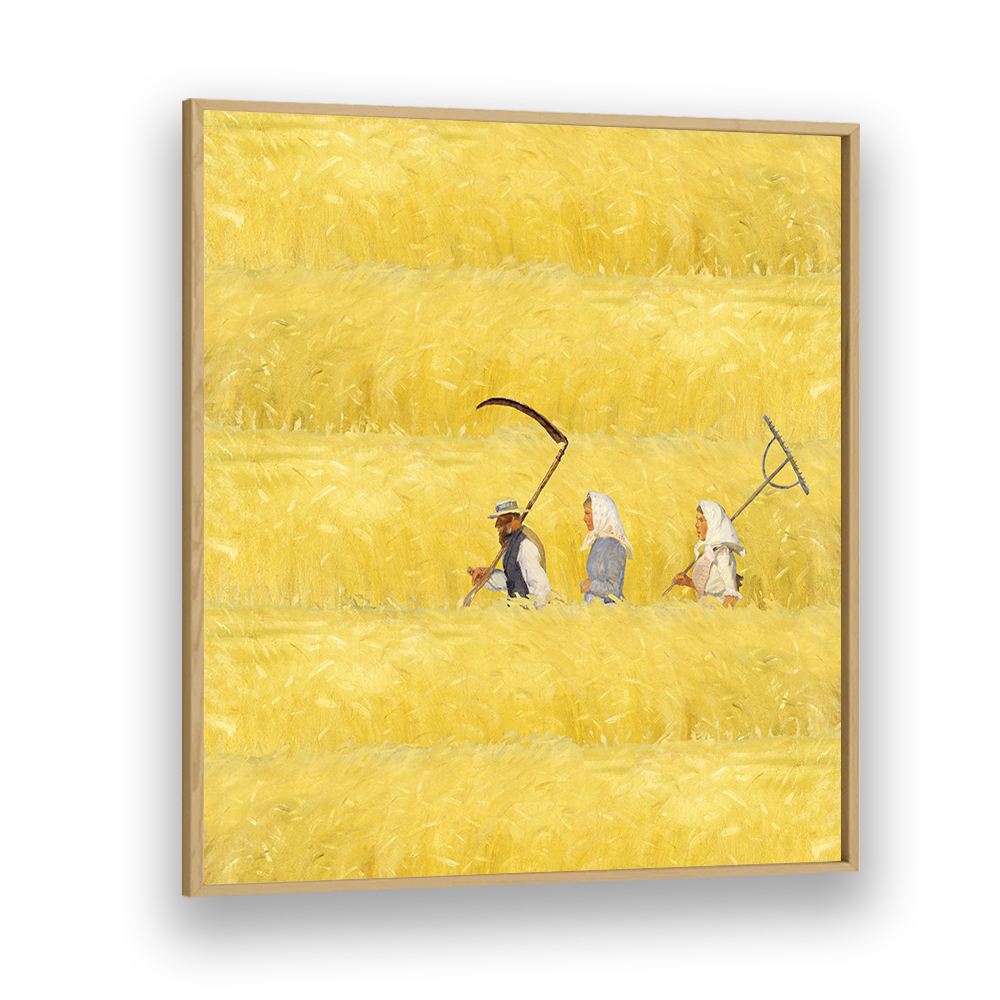 HARVESTERS IN GOLDEN FIELD