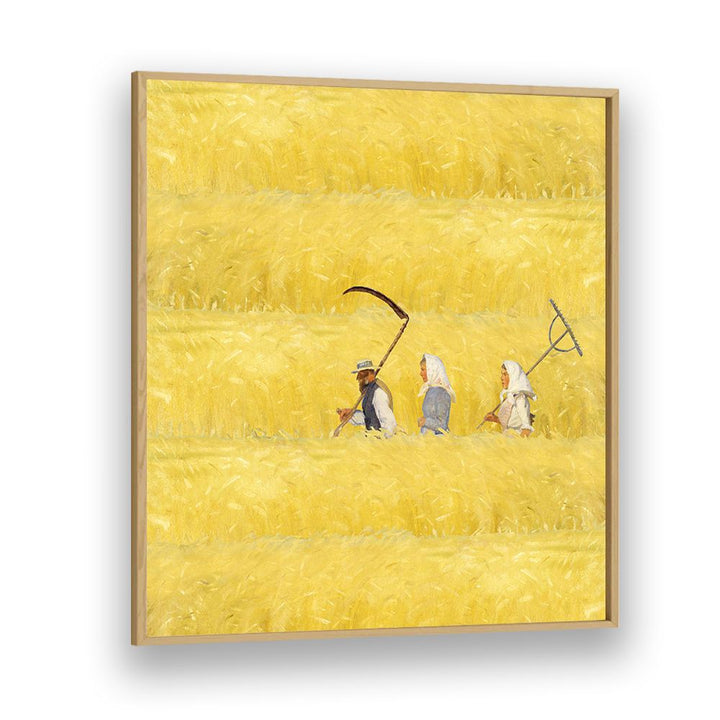 HARVESTERS IN GOLDEN FIELD