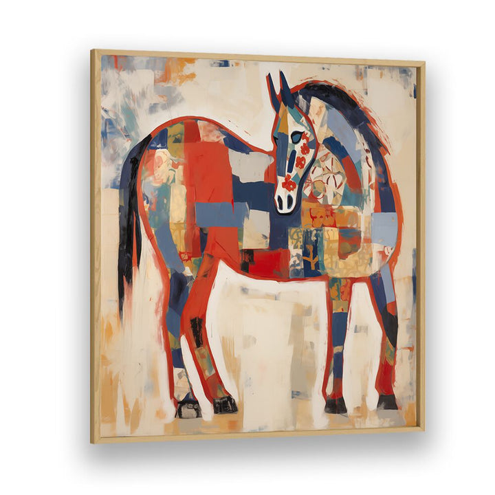 HORSE IN PATCHWORK , ANIMAL PAINTINGS