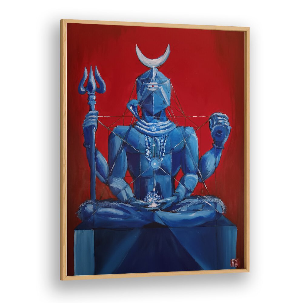 Vibrant I AM E SHIVA, INDIAN ART PAINTINGS by Imagineers Studio, embodying divine consciousness in bold colors.