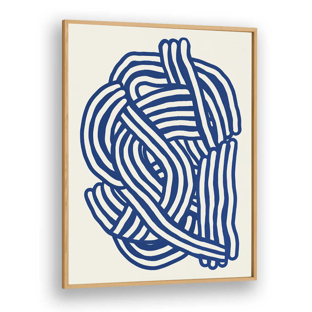 LINE ART ORGANIC SHAPE IN BLUE , LINE ART PAINTINGS