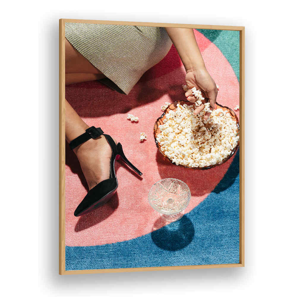 Chic MOVIE NIGHT I, FASHION POSTERS showcasing stylish decor with popcorn and drinks for a trendy movie night.