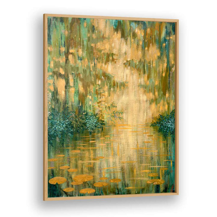 Serene MYSTERIOUS POND, ABSTRACT PAINTINGS with vibrant colors, perfect for enhancing any living space. Ideal for art lovers.