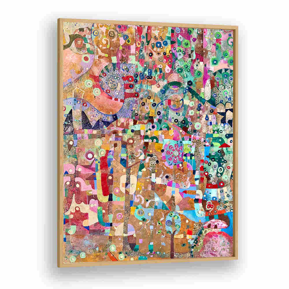 Oakwood ORANGE SWIRL , ABSTRACT PAINTINGS: vibrant orange swirls, layered texture and fluid motion.