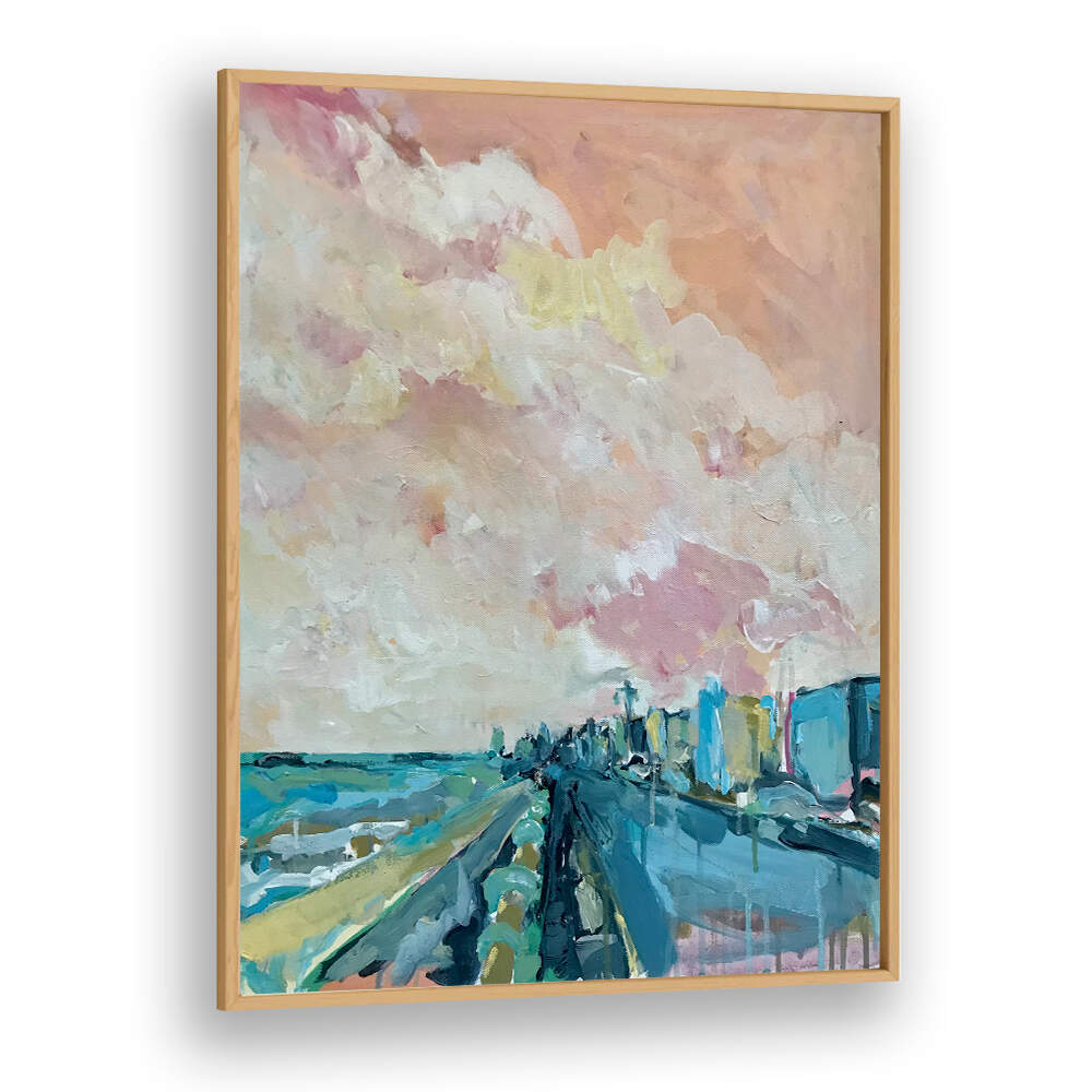 Pastel Skyline Drift landscape paintings offer a serene view, perfect for enhancing your living space with charm.