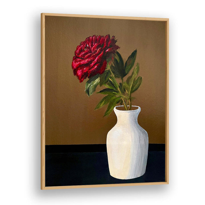 PEONY IN A WHITE VASE