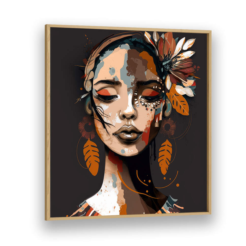 PORTRAIT OF A WOMAN WITH CLOSED EYES , PORTRAITS & FIGURATIVE ILLUSTRATIONS