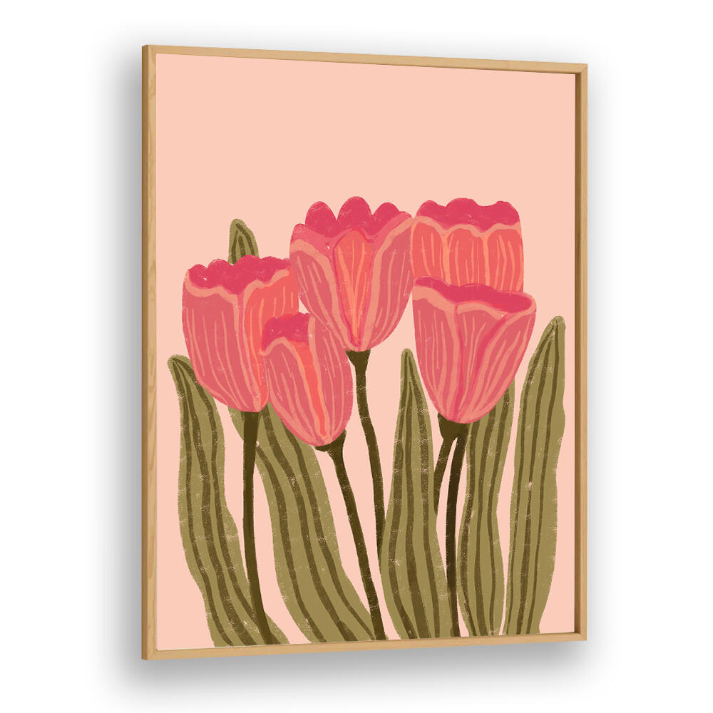 RED TULIPS , FLORAL FLOWER PAINTINGS