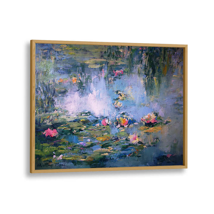 SERENE LILY POND , FLORAL FLOWER PAINTINGS