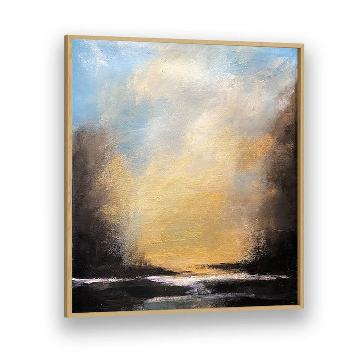 Vibrant hues blend in the SUNSET TRANQUIL HORIZON, showcasing beautiful landscape paintings for serene home decor.