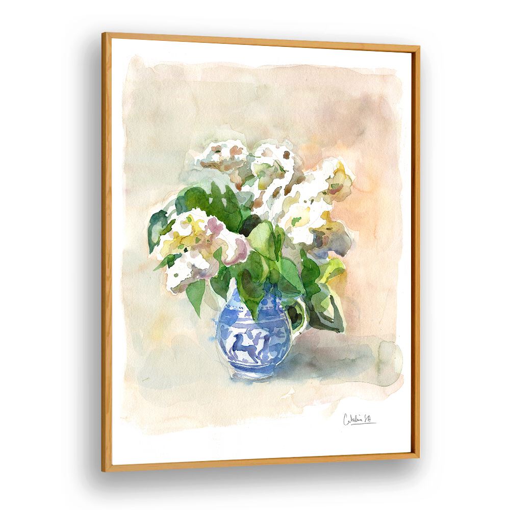 Stunning WHITE LILACS IN A VASE, FLORAL FLOWER PAINTINGS that add elegance to any living space. Perfect decor choice.