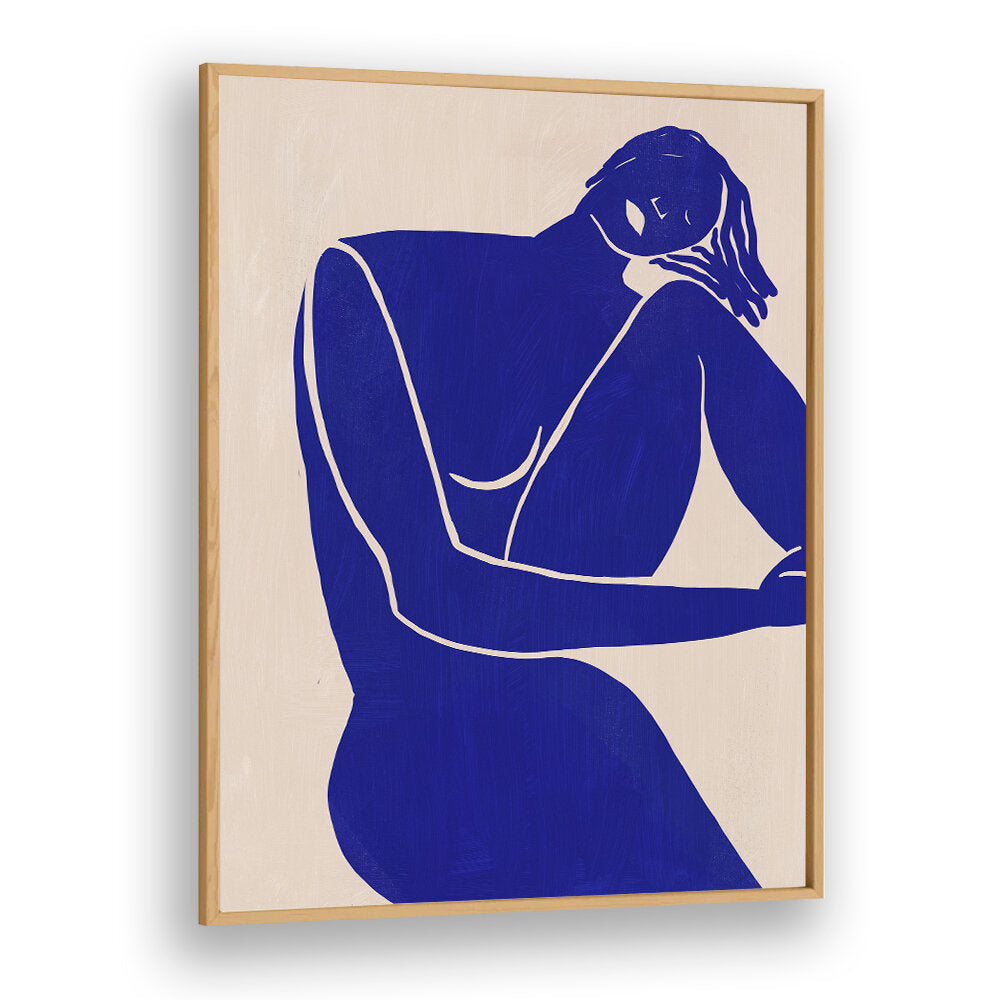 MINIMALIST BLUE SILHOUETTE FIGURE , PORTRAITS & FIGURATIVE ILLUSTRATIONS