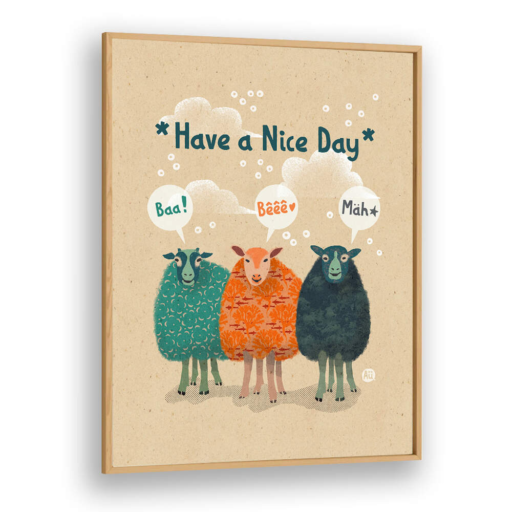 SHEEP'S CHEERFUL GREETING , KIDS ROOM PAINTINGS
