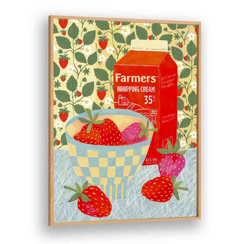 STRAWBERRIES IN A CHECKERED BOWL