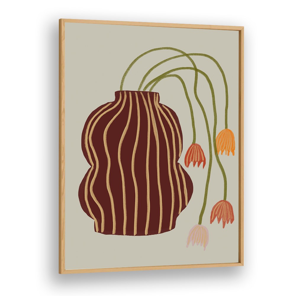 STRIPED VASE DROOPING FLOWERS