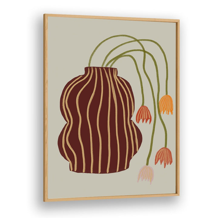 STRIPED VASE DROOPING FLOWERS