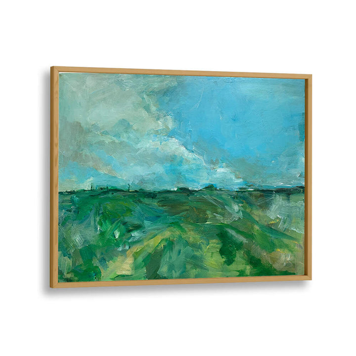 Vibrant Telscombe Tye landscape paintings enhancing your space with stunning abstract art in rich green hues.