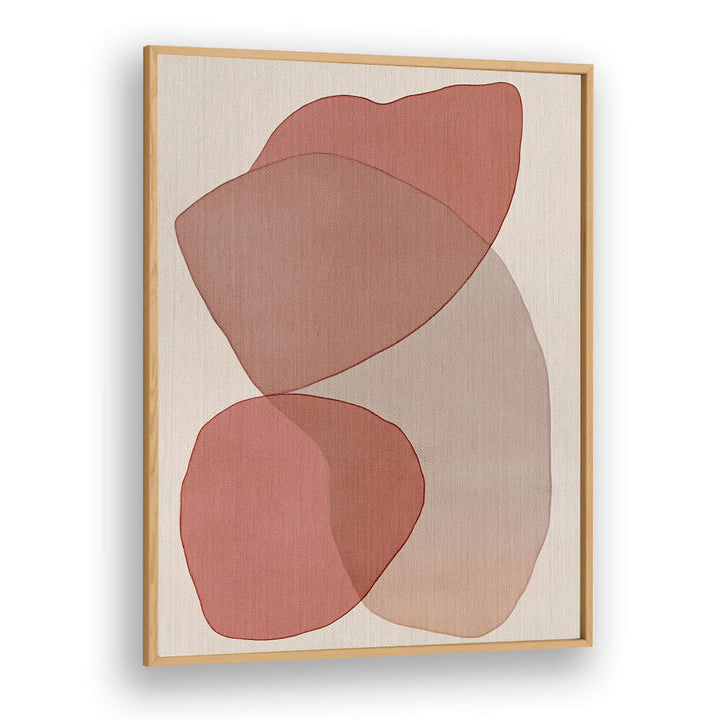 TRANSLUCENT SHAPES IN SOFT PINKS AND REDS , BOHO ART PAINTINGS