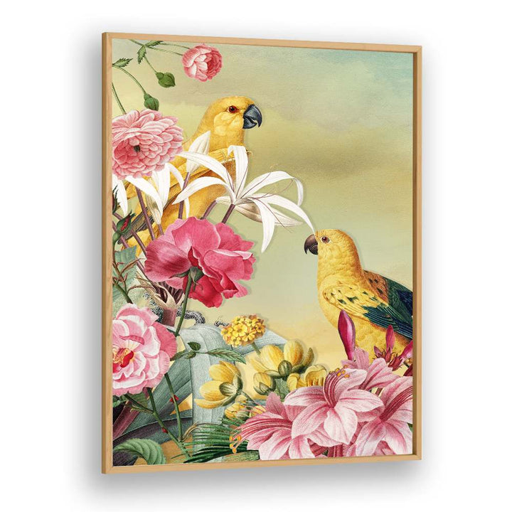TROPICAL PARROTS AND FLOWERS