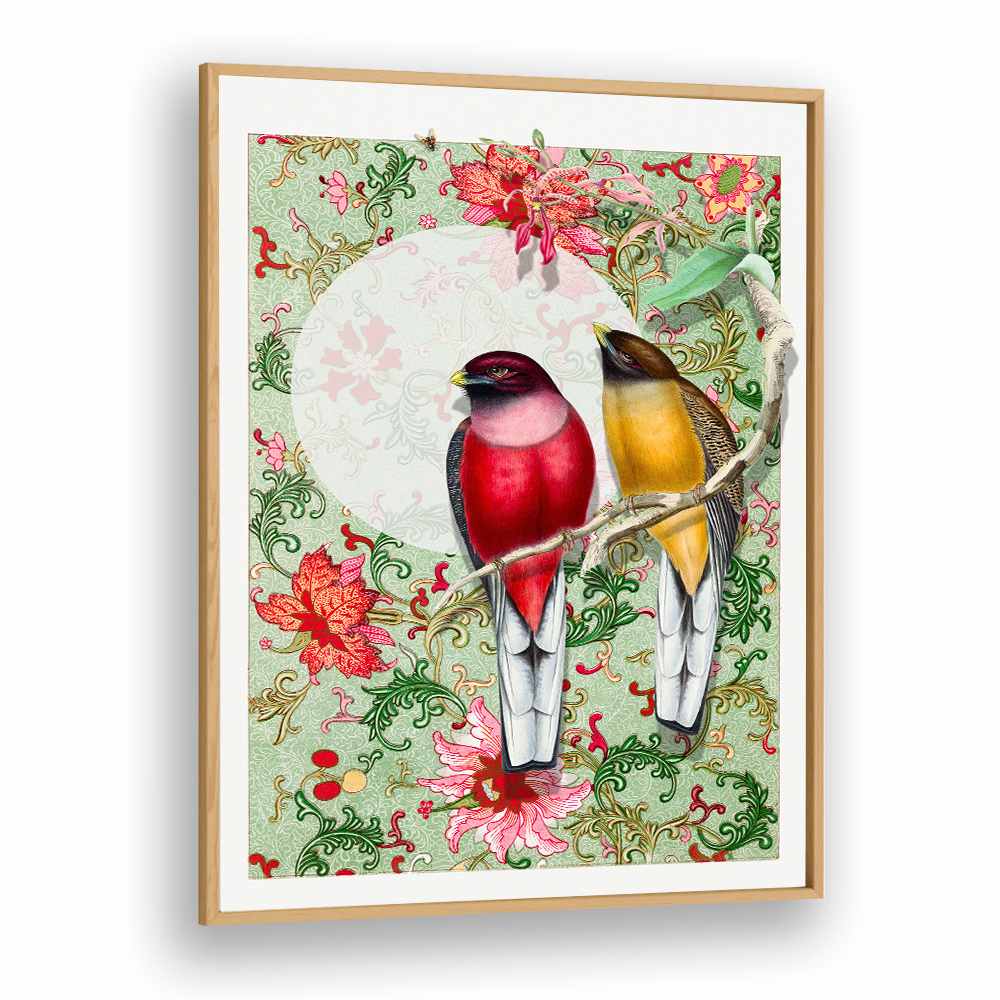 VIBRANT BIRDS FLORAL PATTERN