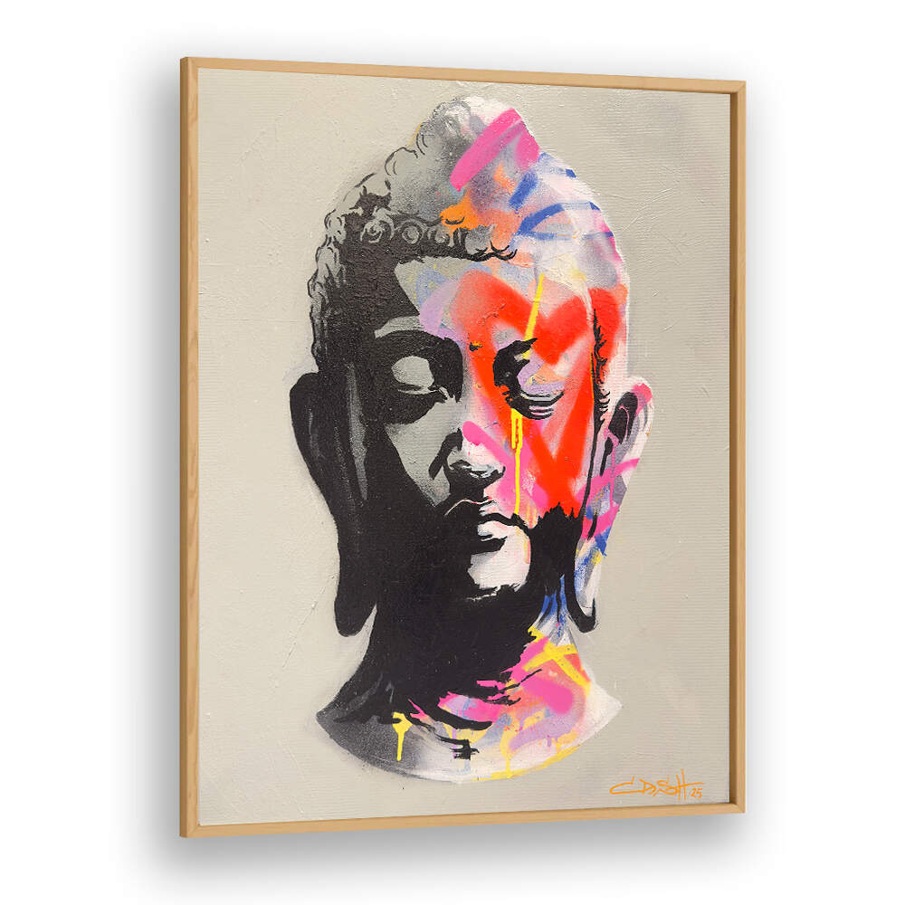 VIBRANT BUDDHA BUST , POP ART PAINTINGS