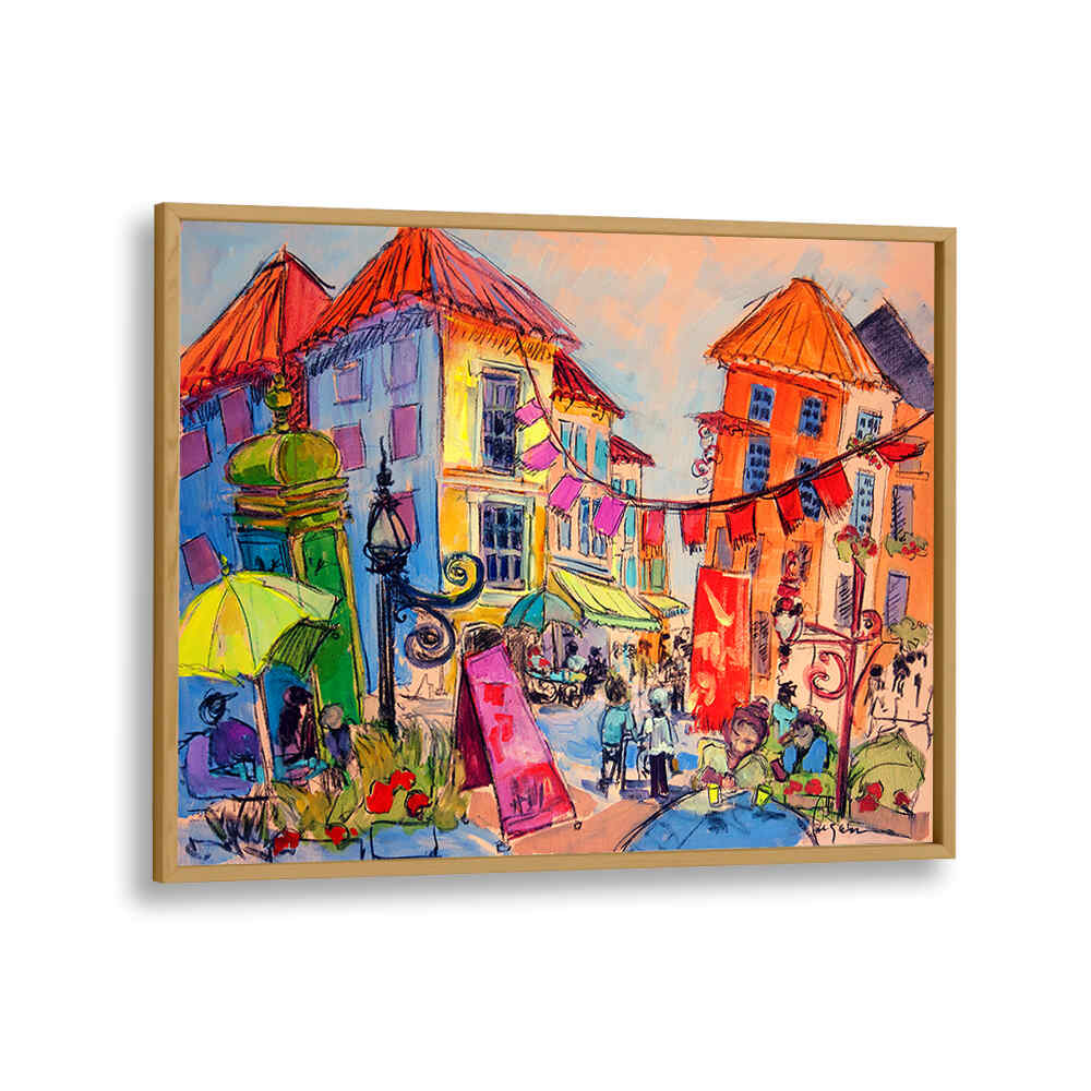 VIBRANT STREET SCENE , LANDSCAPE PAINTINGS