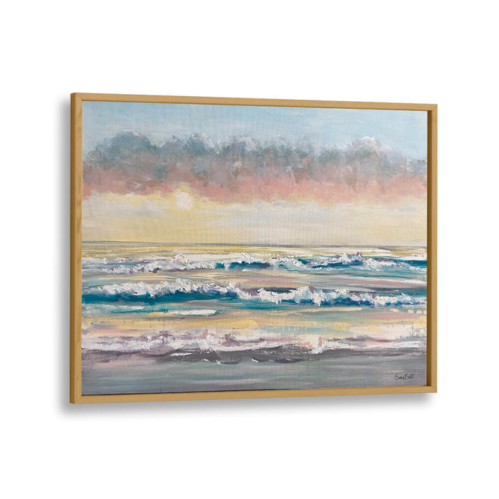 Serene WAVES AT DAWN, BEACH PAINTINGS showcasing tranquil ocean waves, perfect for coastal decor and peaceful ambiance.
