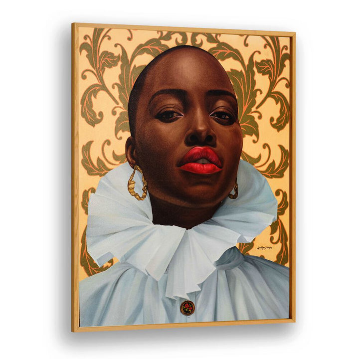 Exquisite WOMAN IN BROWN, AFRICAN ART PAINTINGS showcasing the strength and grace of African womanhood in vibrant detail.