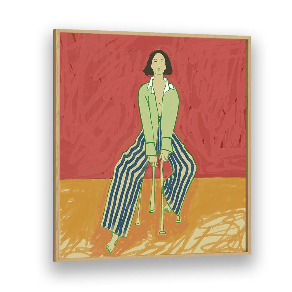 WOMAN IN STRIPED PANTS
