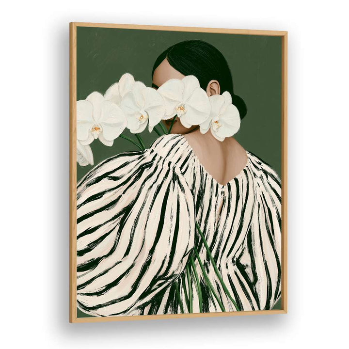 WOMAN WITH WHITE ORCHIDS