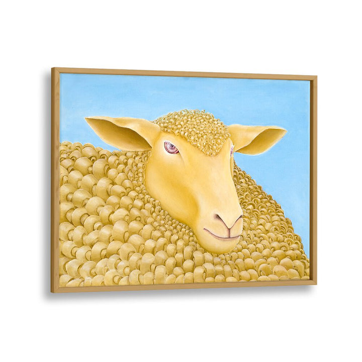 Woolly Mundane, animal paintings showcase a charming sheep portrait, perfect for nature lovers and art enthusiasts.