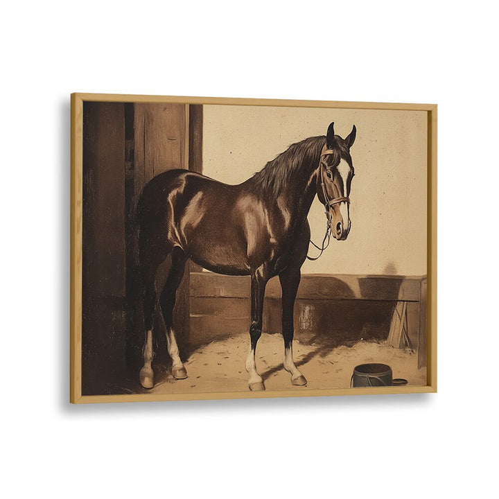 DARK BROWN HORSE, ANIMAL PAINTINGS showcase elegance and strength, perfect for equestrian art lovers.