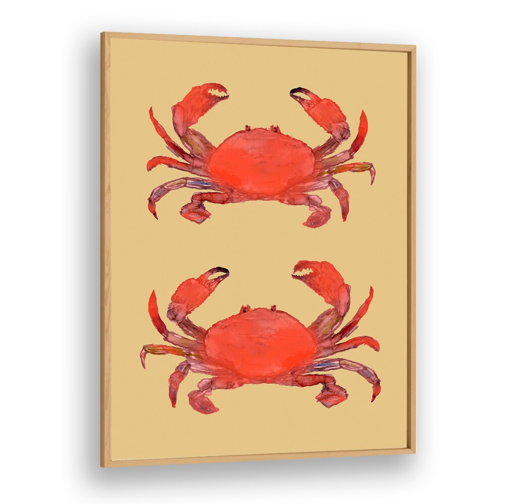Enhance your coastal decor with the vibrant CRAB POSTER II, BEACH PAINTINGS, perfect for beach lovers.