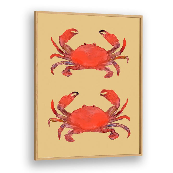 Enhance your coastal decor with the vibrant CRAB POSTER II, BEACH PAINTINGS, perfect for beach lovers.