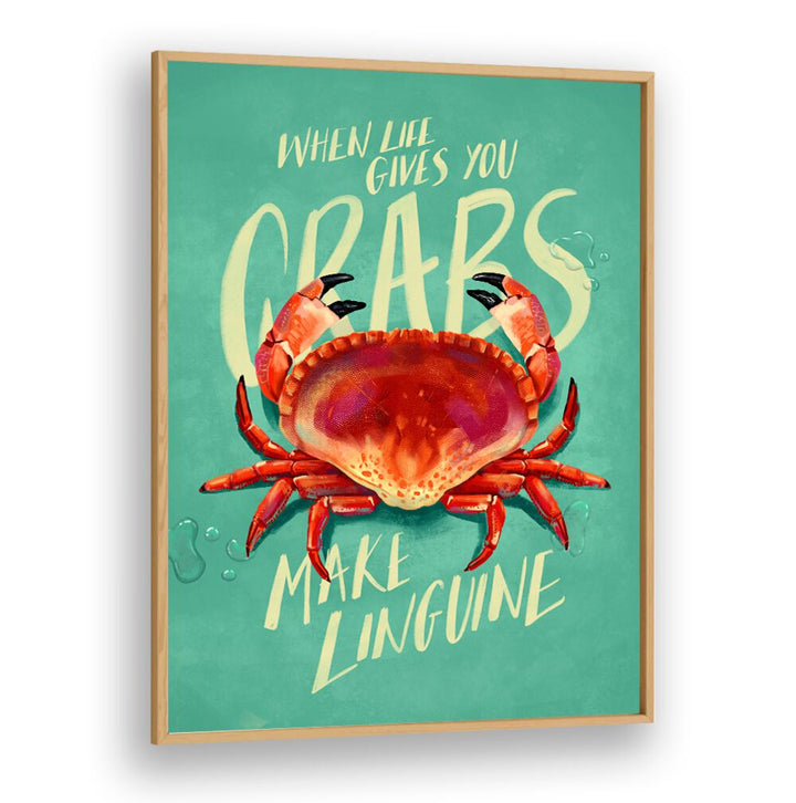 Whimsical "WHEN LIFE GIVES YOU CRABS , BAR" art featuring a playful crab, perfect for home decor and smiles.
