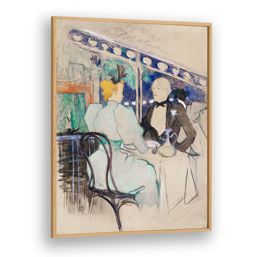 FASHIONABLE PEOPLE AT LES AMBASSADEURS  , VINTAGE PAINTINGS