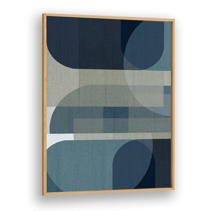 WOVEN BLUE LAYERS III, GEOMETRIC ART PRINTS featuring dynamic shapes and contemporary style for a modern space.