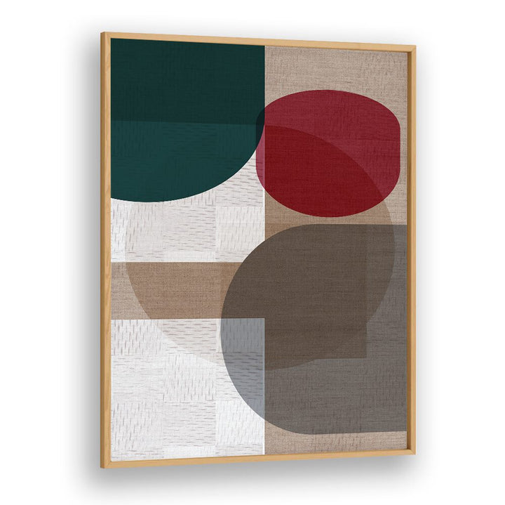 Vibrant WOVEN BLUE GREEN RED II, GEOMETRIC ART PRINTS, showcasing bold shapes and colors for modern decor.