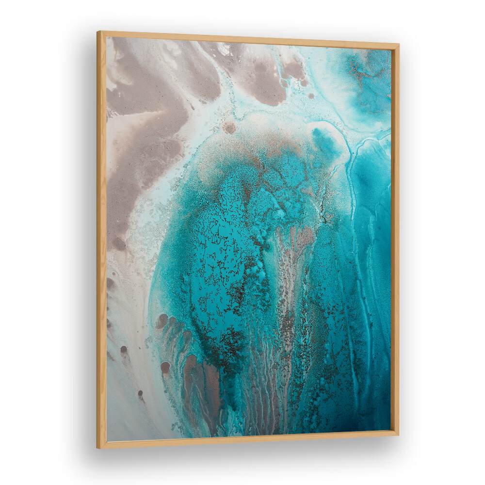 Vibrant CORAL SEA FLOW abstract painting showcasing fluid colors, perfect for transforming your space with nature's beauty.