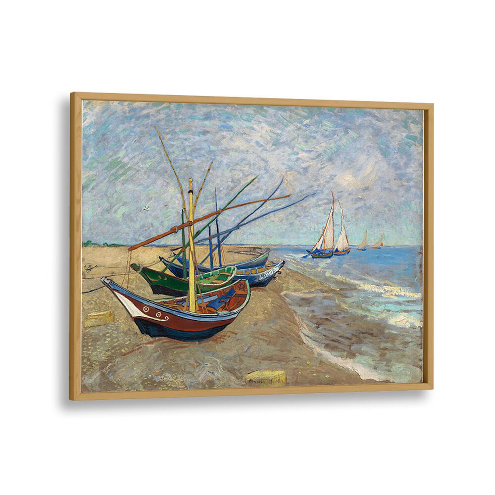 VAN GOGH'S FISHING BOATS ON THE BEACH AT SAINTES-MARIES (1888) , VINTAGE PAINTINGS