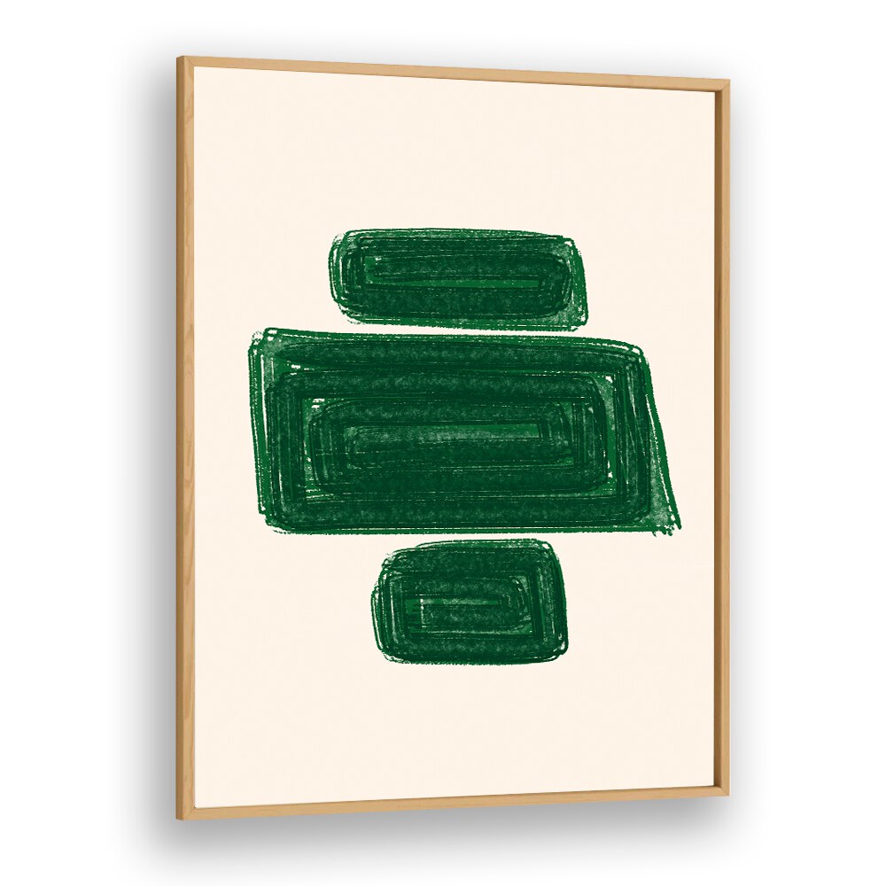 SIMPLEX I, GEOMETRIC ART PRINTS featuring bold green shapes, perfect for modern home decor. Elevate your space today!