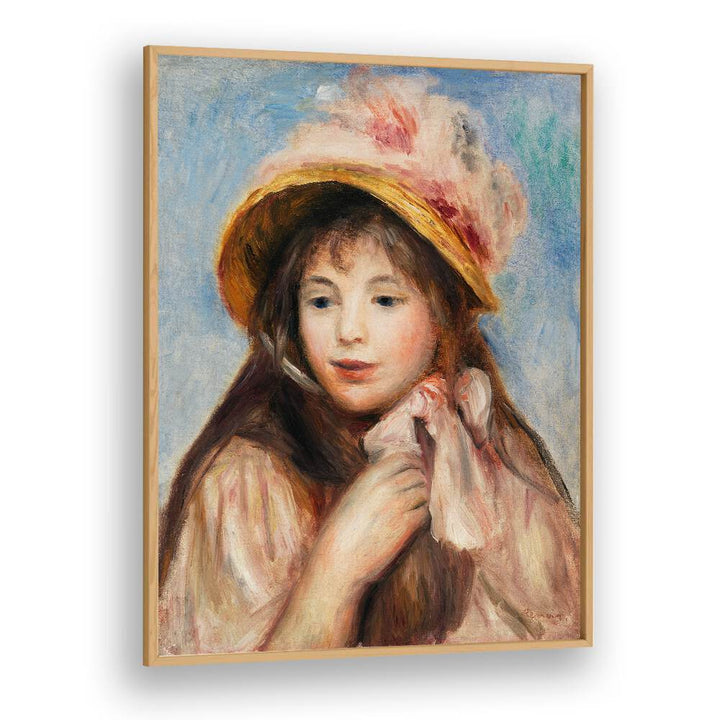 GIRL WITH PINK BONNET : JEUNE FILLE AU CHAPEAU ROSE (1894) , VINTAGE PAINTINGS