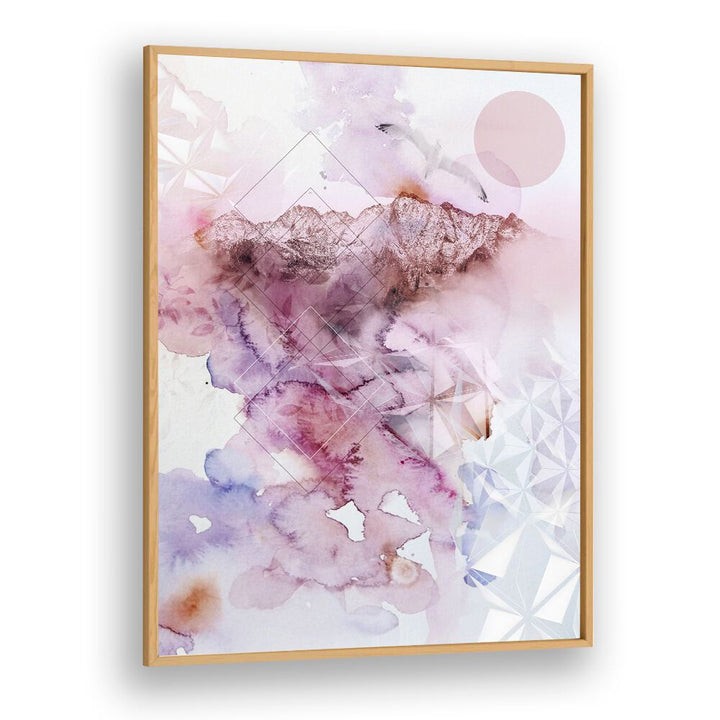 DUSK II, ABSTRACT PAINTINGS features soft watercolor hues and geometric patterns, perfect for modern decor.