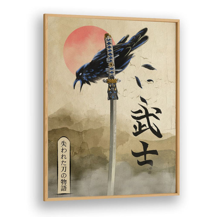 Stunning DEAD SOULS, JAPANESE PAINTINGS artwork featuring a crow and katana, perfect for art lovers seeking inspiration.