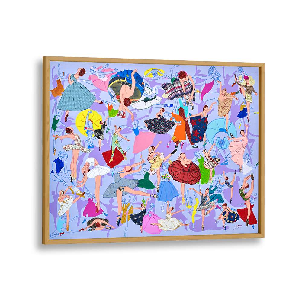 Colorful SPRING WALTZ, FASHION POSTERS featuring vibrant dancers in stylish dresses, perfect for any fashion lover's decor.