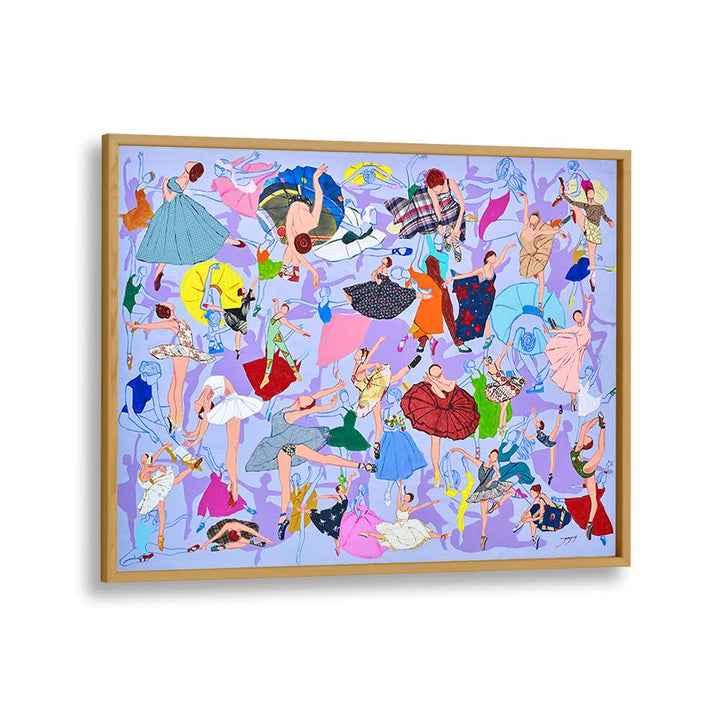 Colorful SPRING WALTZ, FASHION POSTERS featuring vibrant dancers in stylish dresses, perfect for any fashion lover's decor.