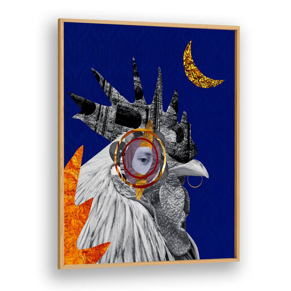 Surreal ROOSTER art print features vivid colors and unique design, perfect for enhancing any kitchen decor.