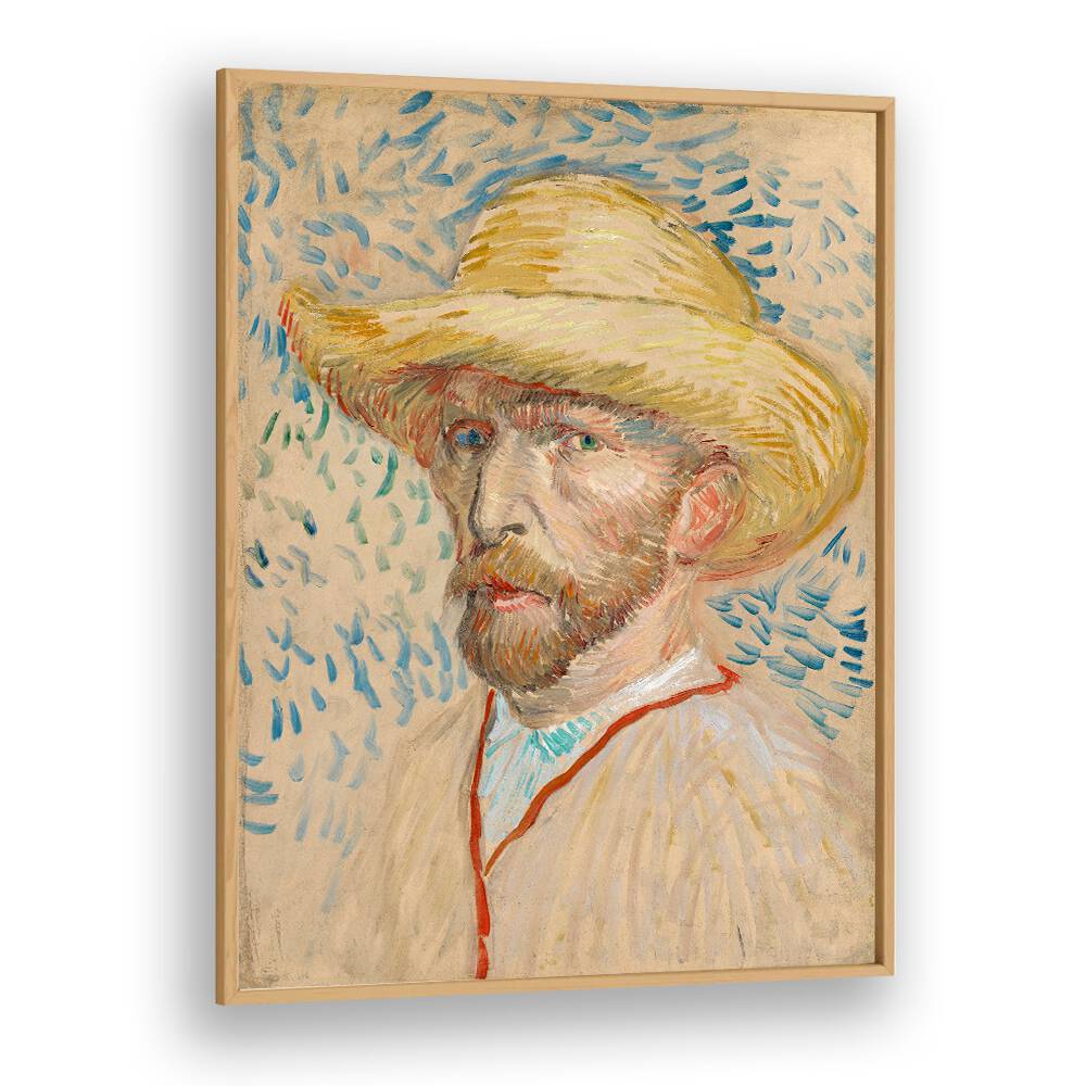 VINCENT VAN GOGH'S SELF-PORTRAIT WITH A STRAW HAT (1887),  VINTAGE PAINTINGS