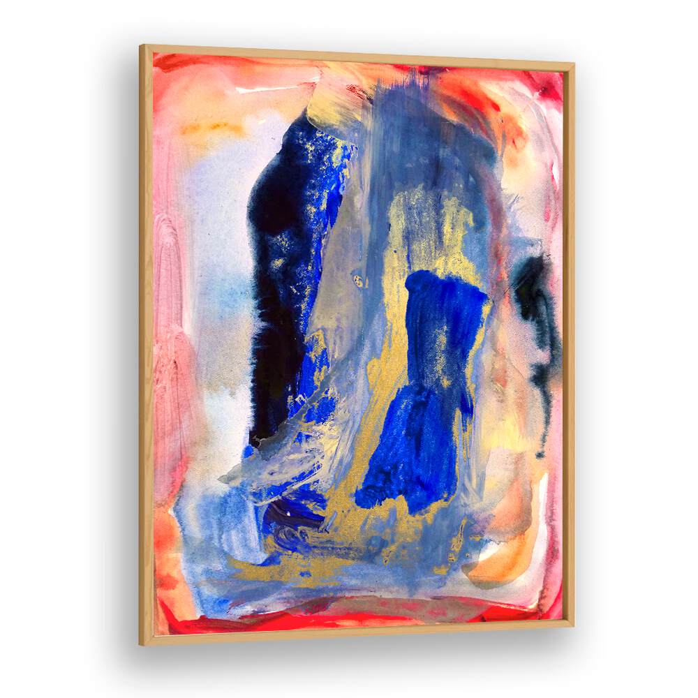 Vibrant PASSION II, ABSTRACT PAINTINGS showcasing bold blues and reds, perfect for modern decor.